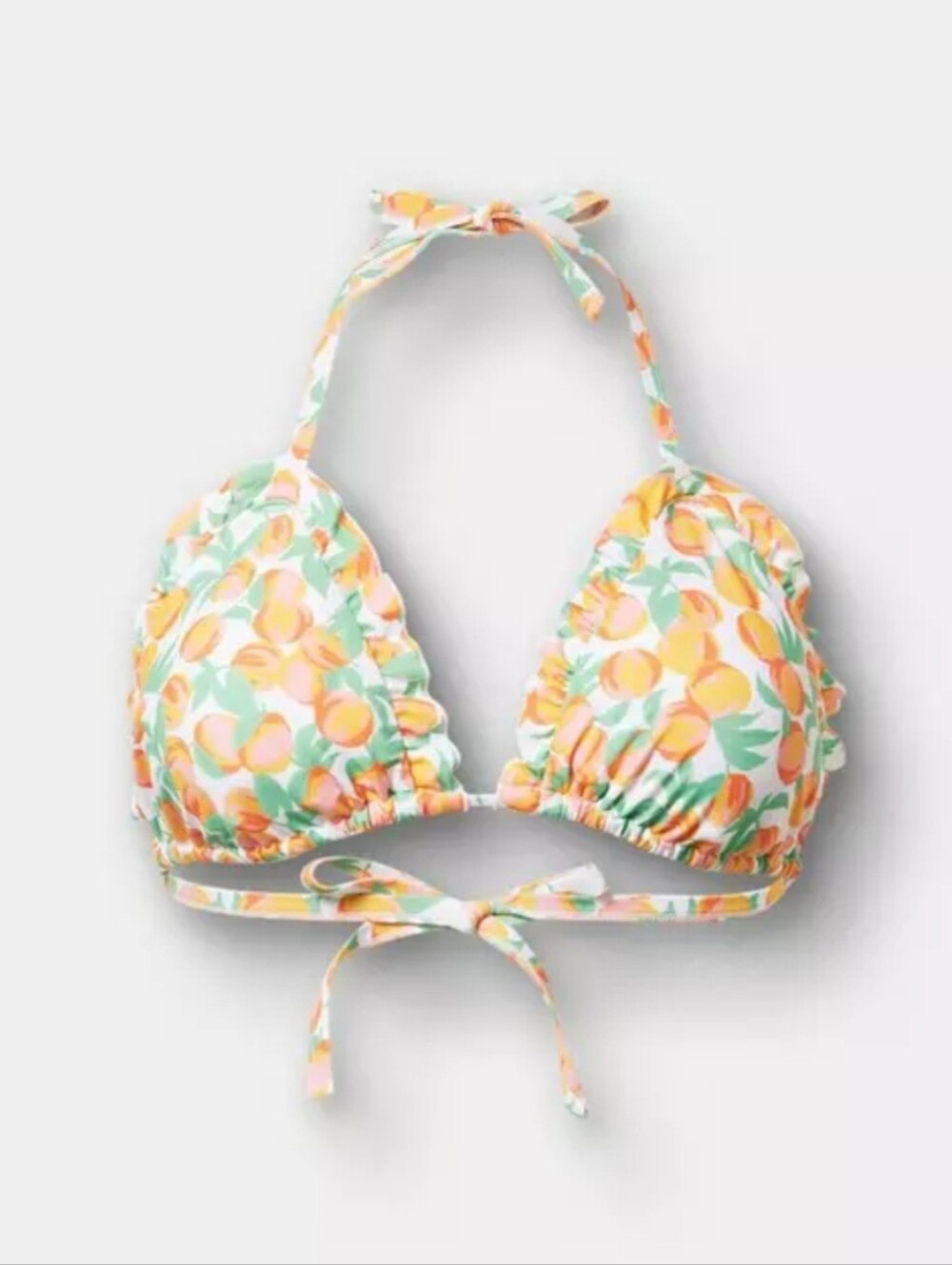 Torrid Peaches And Ruffels Bikini Top
